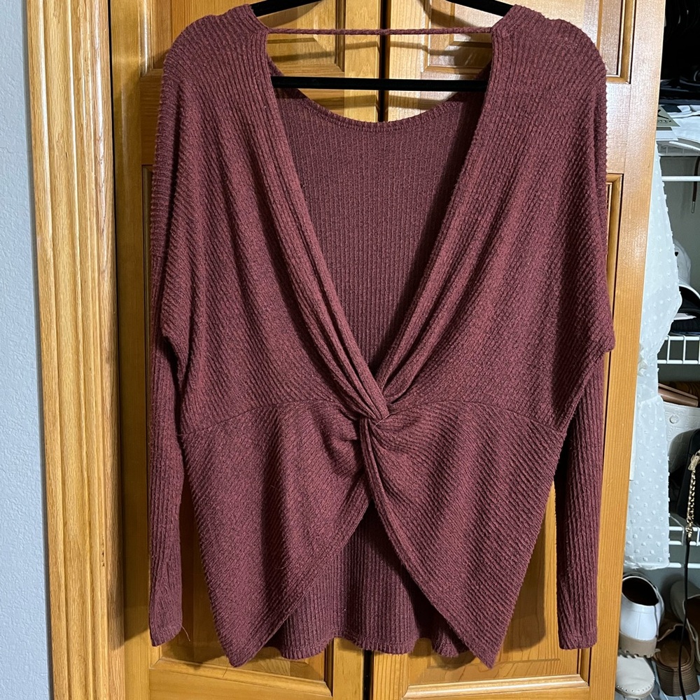 Daytrip Maroon Open Back Top